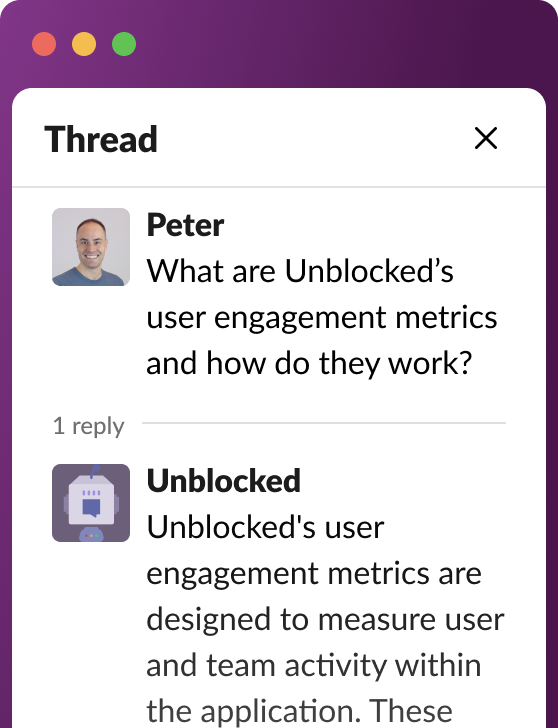 Slack integration screenshot